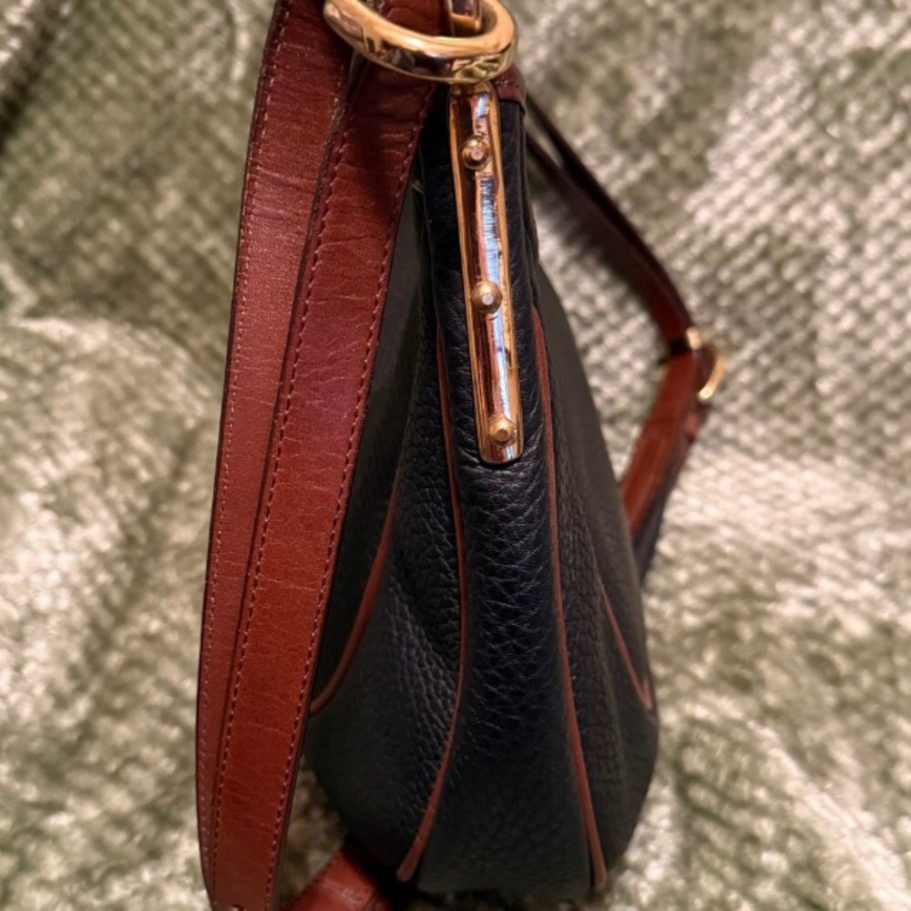 Dooney & Bourke Black Pebbled Leather Crescent Sac Bag - Picture 3 of 13